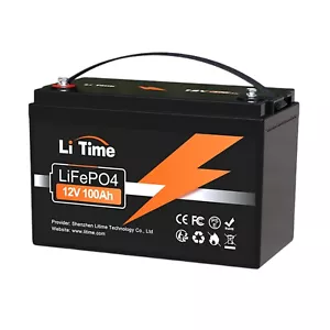 LiTime LiFePO4 Akku 12V 100Ah Lithium Batterie 100A BMS für Solar Wohnmobil Boot - Bild 1 von 16