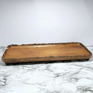 Bandeja para servir madera-corteza para exhibición de alimentos o decoración hecha en India 21" - Imagen 1 de 8
