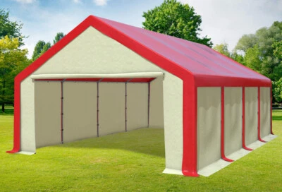 Partyzelt 5x8m Rot Beige PVC Festzelt Pavillon wasserdicht Profi Modular Event - Bild 1 von 4