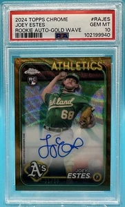 2024 Topps Chrome Joey Estes #RA-JES (RC) Auto Gold Wave /50 PSA 10 **POP 2** - Picture 1 of 3