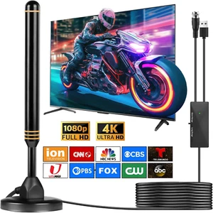 Indoor TV Antenna, 400+ Miles Long Range HD TV Antenna, Supports All Tvs, 80 Cha - Picture 1 of 7