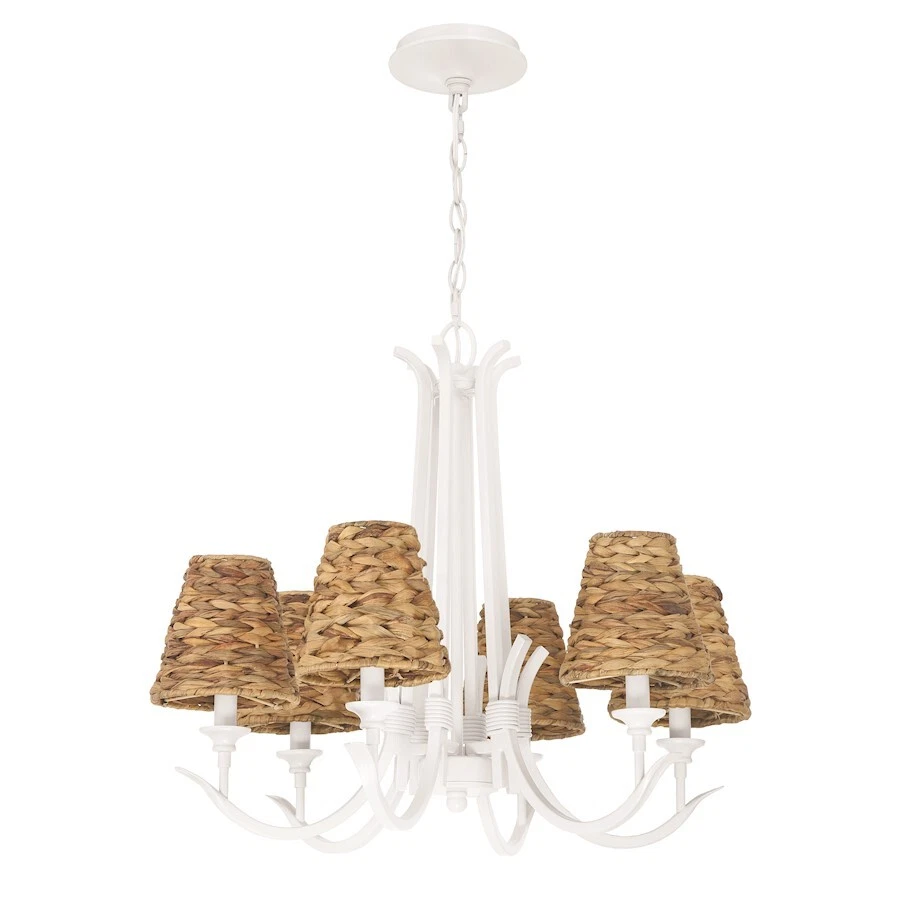 Craftmade Kokomo 6 Light Chandelier, Matte White/Natural Sea - 58326-MWW - Image 1 of 1