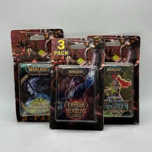 3x World of Warcraft TCG Upper Deck Booster 3-Pack Blister Packs Random RARE! - Imagen 1 de 3