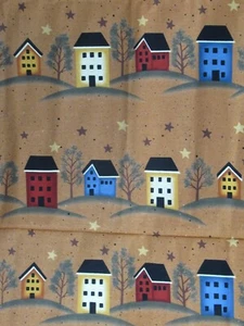 WELCOME HOME By Lydia Quigley Cloth Works RUST Cotton Fabric 1Y BY44" NEW - Picture 1 of 9