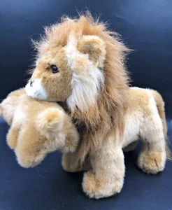 John Lewis Lion Plush Soft Standing Toy Holding Cub In His Mouth 38 cm Long - Picture 1 of 5