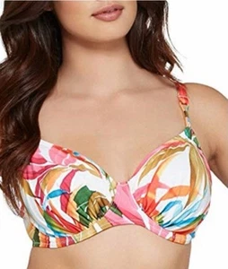 Fantasie Swimwear Bikini Top 38 H Colorful Floral Botanical Print Underwire - Picture 1 of 14