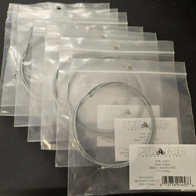 Cable de engranaje piramidal 7 paquetes de acero 1,3 x 2000 mm 79 pulgadas cable de cambio universal para bicicleta Foto 1 de 3