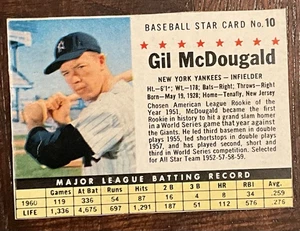 1961  POST # 10 GIL MCDOUGLAD OF THE NEW YORK YANKEES - Picture 1 of 1