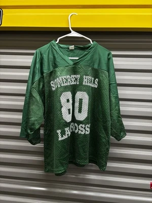 Camiseta de malha vintage anos 90 verde lacrosse prática Somerset Hills New Jersey tamanho G - Imagem 1 de 4
