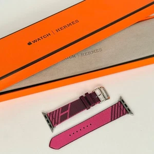 Hermes Apple Watch Band Strap Simple Tour Jumping Cassis 40mm/41mm/42mm - Picture 1 of 6