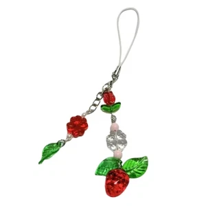 Elegant Strawberry Leaf Flower Mobile Chain Sturdy Accessory for Daily Use - Picture 1 of 8