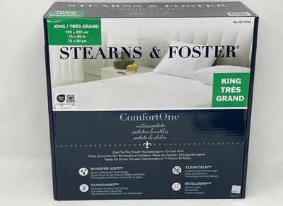 Stearns & Foster ComfortOne Waterproof Mattress Protector Cooling Antimicrobial. - Image 1 of 4