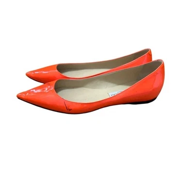 Jimmy Choo Alina Pointed Toe Pantent Leather Flats **flaw** Size 9.5 - Image 1 of 4