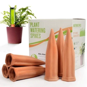 Ceramic Plant Waterer Set of 6 Pack Terracotta Self Watering Spikes,Wine Bott... - Picture 1 of 8