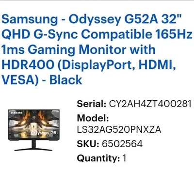Samsung Odyssey G52A 32" - Image 1 of 4