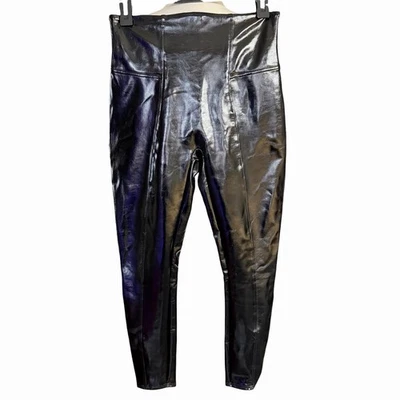 Leggings SPANX de charol sintético para mujer talla M Petite negros 20301Q Vamp Goth Foto 1 de 4