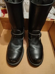 Brahma Made in USA Black Leather Steel toe Motorcycle Riding Engineer Boots 9w - Picture 1 of 14