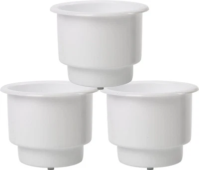 3Pcs Recessed Drop in Plastic Cup Drink Holder with Drain for Boat Marine RV — 第 1/4 张图片