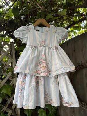 VTG 80’s 90’s Bernadette’s Biscotti Girls Toddler 4T Ruffled Floral Roses Dress - Image 1 of 4