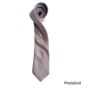 Trump Signature Collection Silk Tie Silver Micro Diamond 3.75” Width 61” Length - Picture 1 of 5