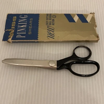 Vtg Wiss CB-7 Pinking Shears Scissors USA High Carbon Steel 7 1/2" long NICE! - Image 1 of 4