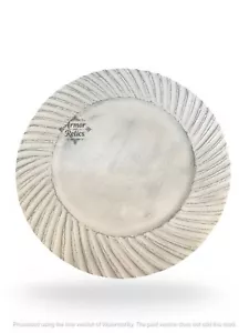 Rustic Whitewashed Wooden Serving Tray 18-Inch Fluted Rim Distressed lazy susan - Picture 1 of 8
