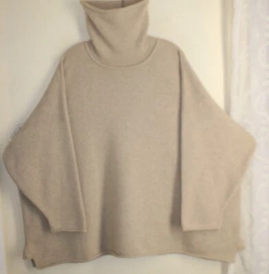 AMAZING! Eskandar O/S 30" 100% Cashmere Oatmeal Beige Sand Wheat Monk Sweater  - Изображение 1 из 4