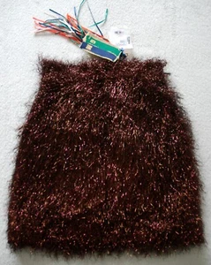 MSGM Disco Frill Minigonna Metallizzata Marrone Rouge IT38 XS NUOVA CON ETICHETTE Made in Italy - Foto 1 di 7