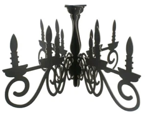 3D Large Chandelier Halloween Ceiling Hanging Blk Prop Ornament Party Decor Card - Picture 1 of 10