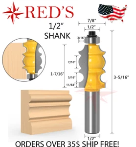 REDS Y80794-8 - 1-7/16"" Dekorativer Formfräser Bit 1/2"" Schaft - Bild 1 von 1