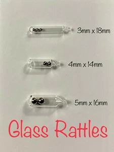 Glasrasseln - 3 mm, 4 mm, 5 mm für Würmer, Vorrichtungen, Fliegen, Köder und mehr! - Bild 1 von 4