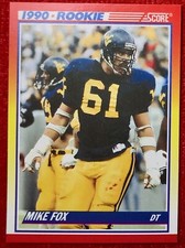 1990 Score Mike Fox #644 Rookie West Virginia Football Card New York Giants NFL