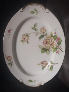 VINTAGE LYNMORE GOLDENE ROSE 12" OVALE PLATTE FEINPORZELLAN JAPAN - Bild 1 von 4