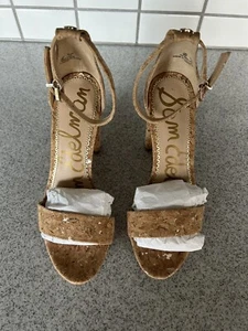 NUOVO! Sandali da donna Sam Edelman Yaro tacco alto sughero taglia 5M - Foto 1 di 7
