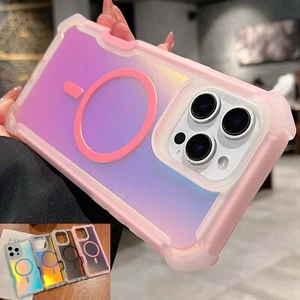 Custodia Iridescente per iPhone 16 Pro Max 15 14 13 Antiurto Bumper Mag Safe Cover - Foto 1 di 8