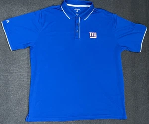 New York Giants Antigua Embroidered Pique Xtra-Lite Blue Polo Golf Shirt - Picture 1 of 4