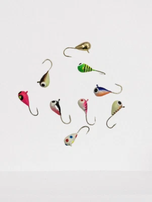 Tungsten Ice Fishing Jigs 5mm bluegill crappie perch walleye glow UV