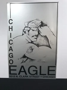 Póster de bar de cuero gay original vintage de Chicago Eagle arte de Etienne años 70-80 - Imagen 1 de 1