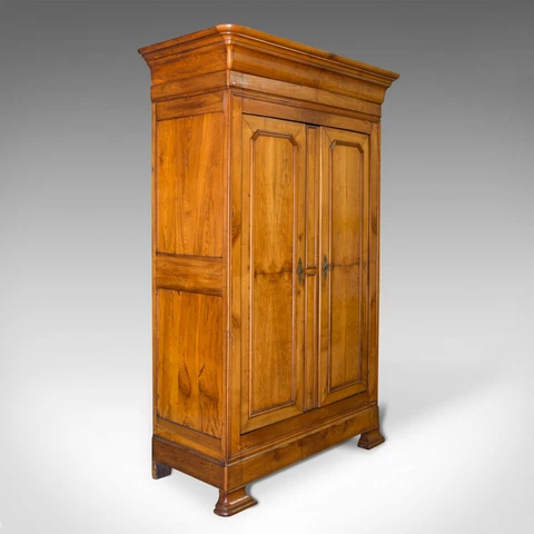 Antique Linen Press, French, Chestnut, Cupboard, Wardrobe, Circa 1850 Cover