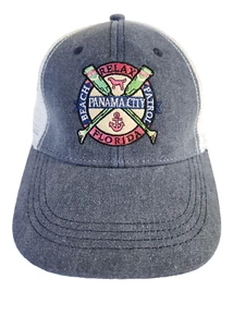 Panama City Beach Florida Hat Cap Strapback Blue Embroidered Patch PCB - Picture 1 of 5