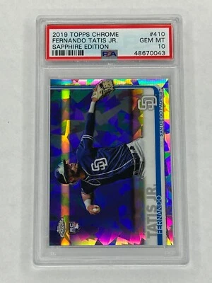 2019 Topps Chrome Fernando Tatis Jr Sapphire Refractor Rookie RC PSA 10 Padres - Image 1 of 2