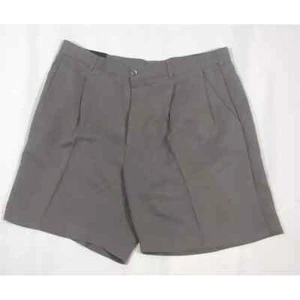 Izod Chino Shorts Men 40 Gray Pleated Front Microfiber Zip Fly Casual Hiking NEW - Picture 1 of 10