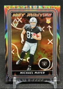 Panini Phoenix Michael Mayer RC 2023 Rookie Hot Routes Holo Prizm #HR-14 Raiders - Imagen 1 de 2