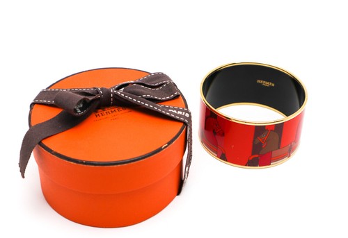 HERMÈS HERMES Bracciale Smalto TGM Bracciale Rosso con Scatola