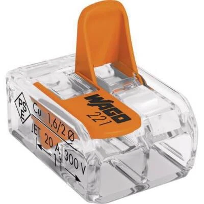 Wago compact Klemme mit Hebel 221-412  Hebelklemmen Klemme 2 polig Lüsterklemme - Bild 1 von 4