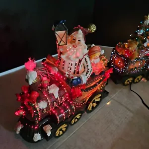 Scatola originale funzionante in fibra ottica treno di Babbo Natale vedi video - Foto 1 di 16