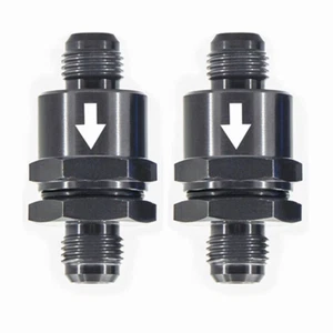 AN6 6AN Fuel Non Return One Way Check Valve Petrol Diesel Anoized Aluminum 2Pcs - Picture 1 of 5