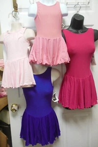 Dance BALLET Unlined Boat Neck Leotard DRESS Many Color Choices Child Sizes NWT - Picture 1 of 12