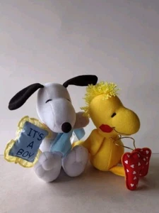 Vintage Whitman's Plüsch Woodstock und Snoopy Peanuts (es ist ein Junge/Valentinstag) - Bild 1 von 5