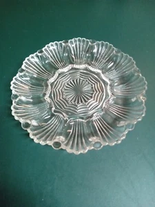 Piatto uovo deviato in vetro trasparente con gancio ancoraggio vintage - Foto 1 di 4